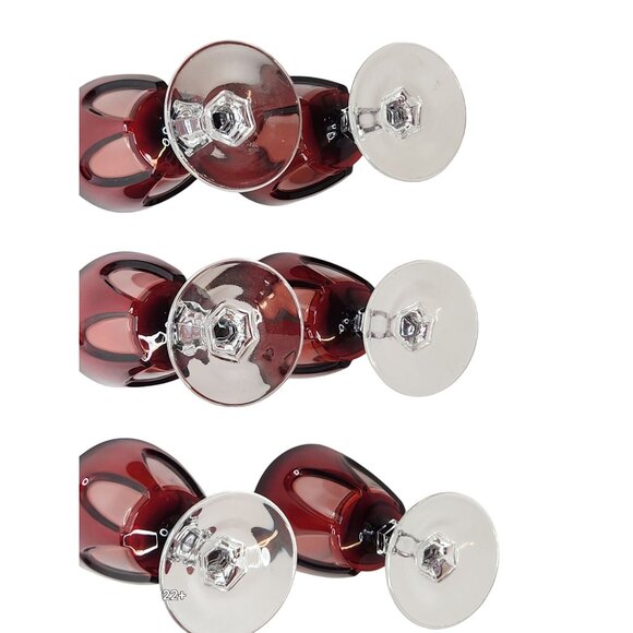 Cristal DArques Durand Ruby Wine Glasses Set Of 6 Gothic Arches Discontinued - Picture 12 of 12
